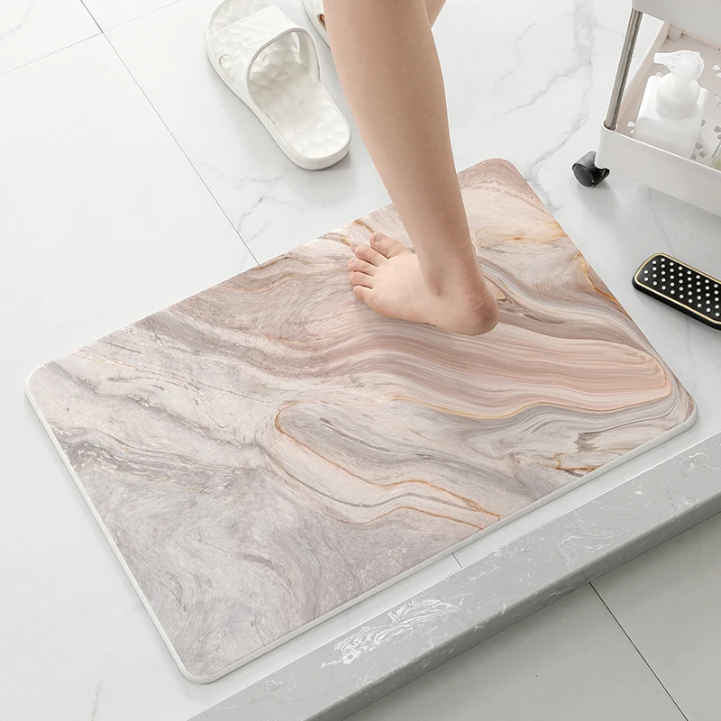 Manufacturer Water Absorbent Diatomaceous Earth Mats Non Slip Diatomite Mud Stone Bath Mat