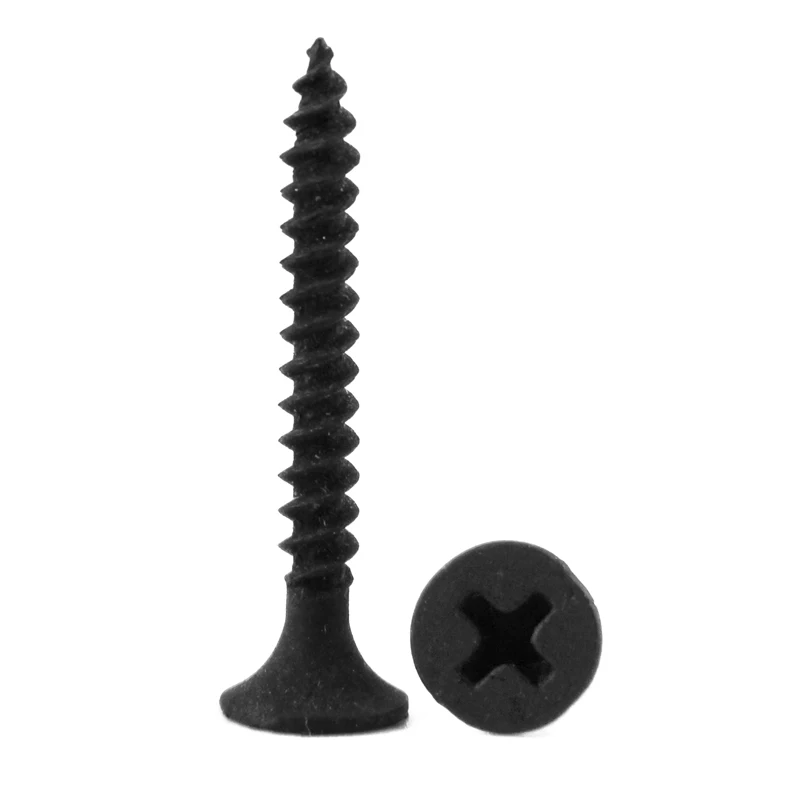 Wood Screws Manufacturer Custom Drywall Nails High Strength Self Tapping Cross Recess Countersunk Head Screw Black Industry Pan