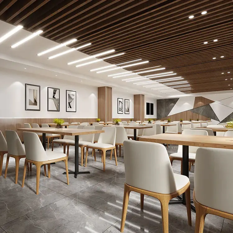 European Luxury Modern Rubber Wood Chairs Set Upholstered Gray PU Cafe Dining Table Chair