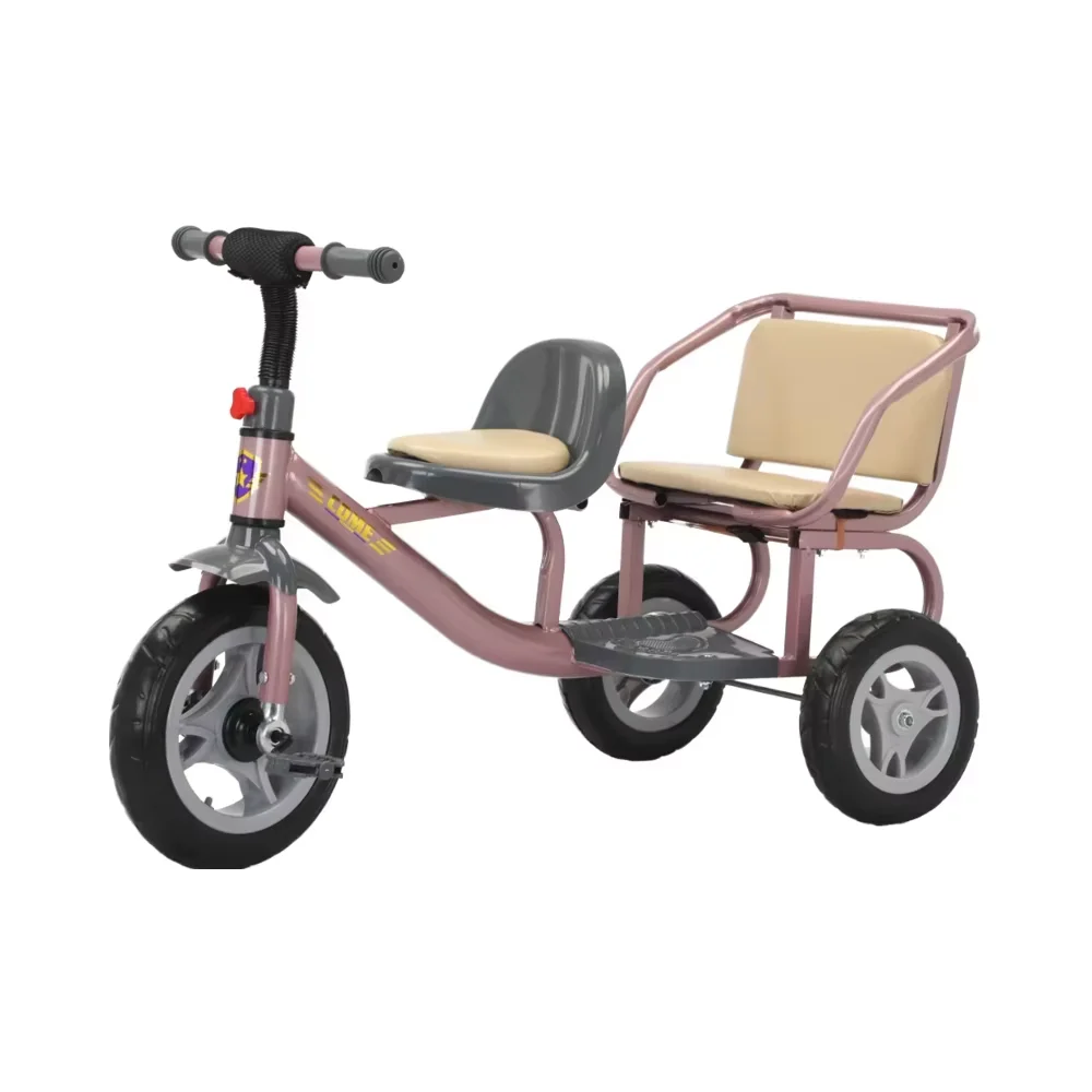 Hot Selling Double Seats Kids Tricycles For 2 Children Baby Bike Outdoor Twin Stroller Three Wheels Twins Tricycle