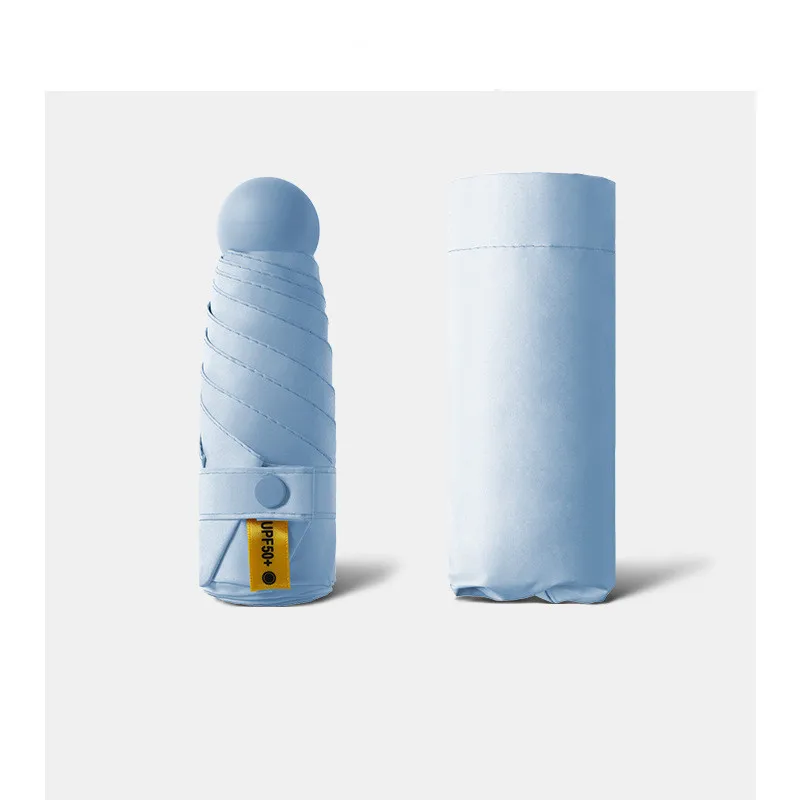 SD Custom Mini Portable Pocket Capsule Case Umbrella 5-Fold Anti UV Protection with Manual Control for Travel Adults