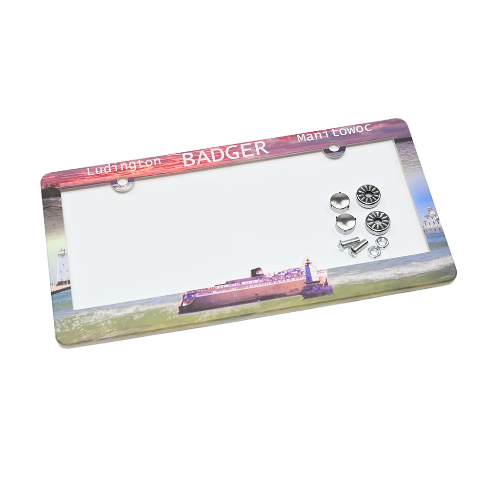 Custom High Quality Plastic Number Plate Holder License Plate Frame Sublimation Blank With Logo Printed