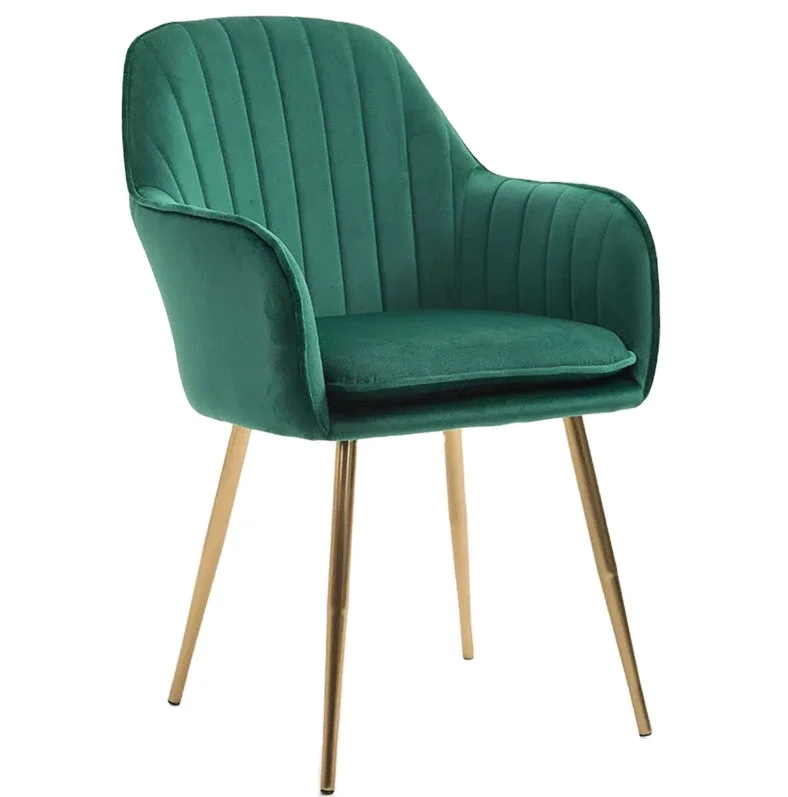 Multifunctional Stainless Steel 18K Gold Plated Velvet Dining Chair For Wholesales