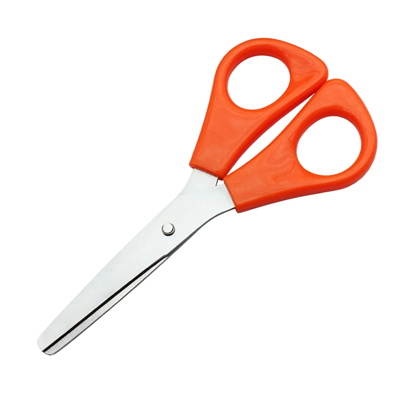 Factory Wholesale 5.5 Inch Left-Handed Student Art Scissors Smooth Edge Stainless Steel Office Paper Cuttings Safety Scissors