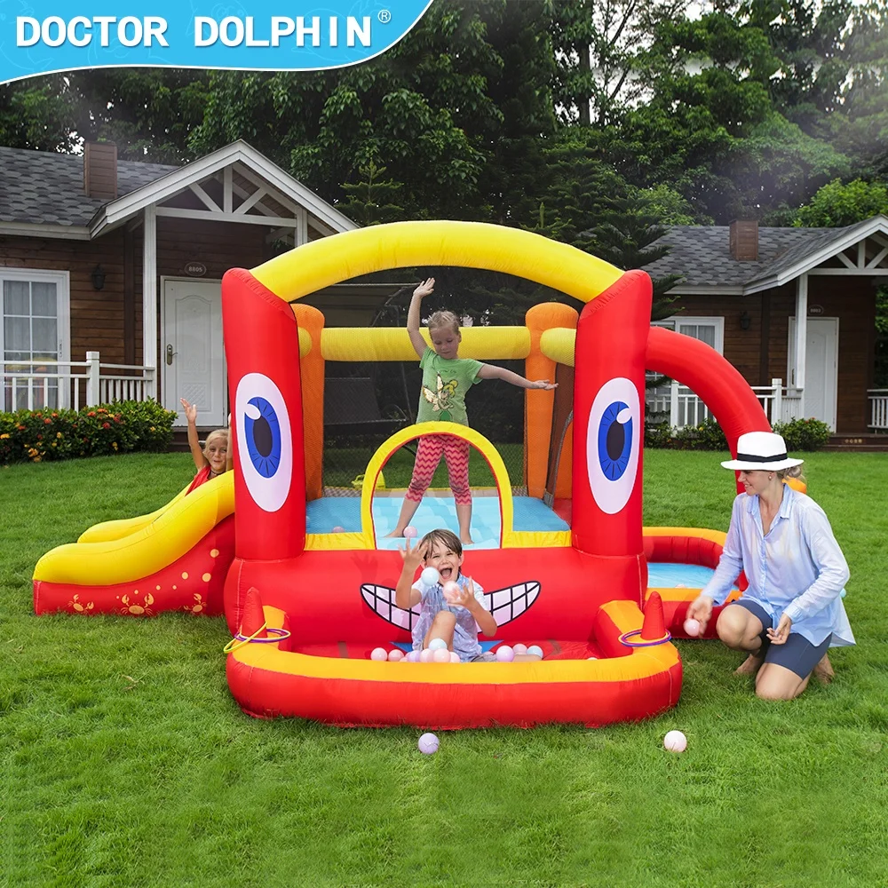 Надувной домик для прыжков Doctor Dolphin Fly маленькая горка надувной замок джампер детский бассейн с воздуходувкой