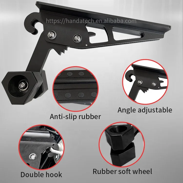 Car Accessories Red Foldable Car Door Step Pedal Rooftop Luggage Ladder Hooked Foot Pegs Vehicle Door Step