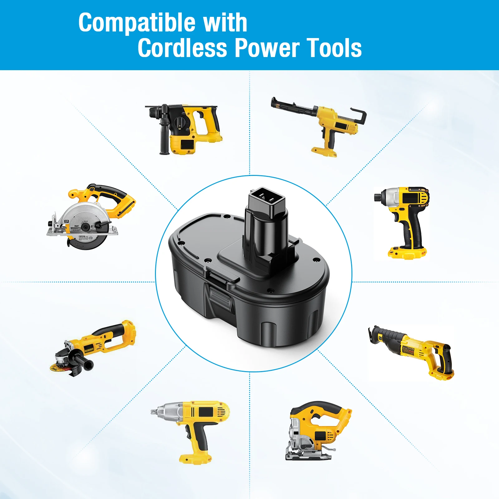 4500Mah 18Volt Rechargeable Nimh DC9096 DC9098 Replacement Battery Pack Power Tool Battery For De walt 18 volt Power Tools