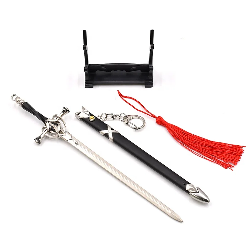 Japanese classic anime fate role Joan white toy sword key chain metal crafts 22cm flick button manufacturers in stock