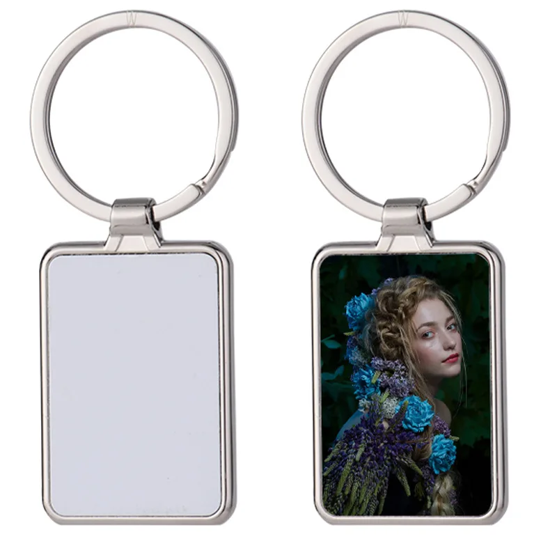 2024 Hot Popular Wholesale Sublimation Blanks keyring Ornaments Heart Round Square rectangle Shape Metal Keychain