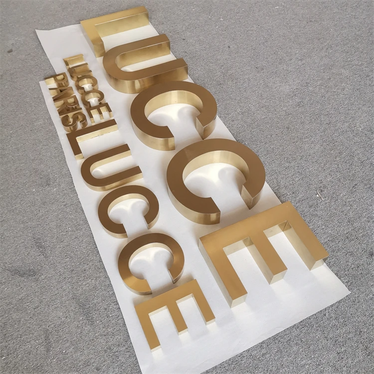 Custom 3D Metal Letter Signs Stainless Steel Metal Wall Sign 3D Letters Alphabet Shop Outdoor Letter Signage