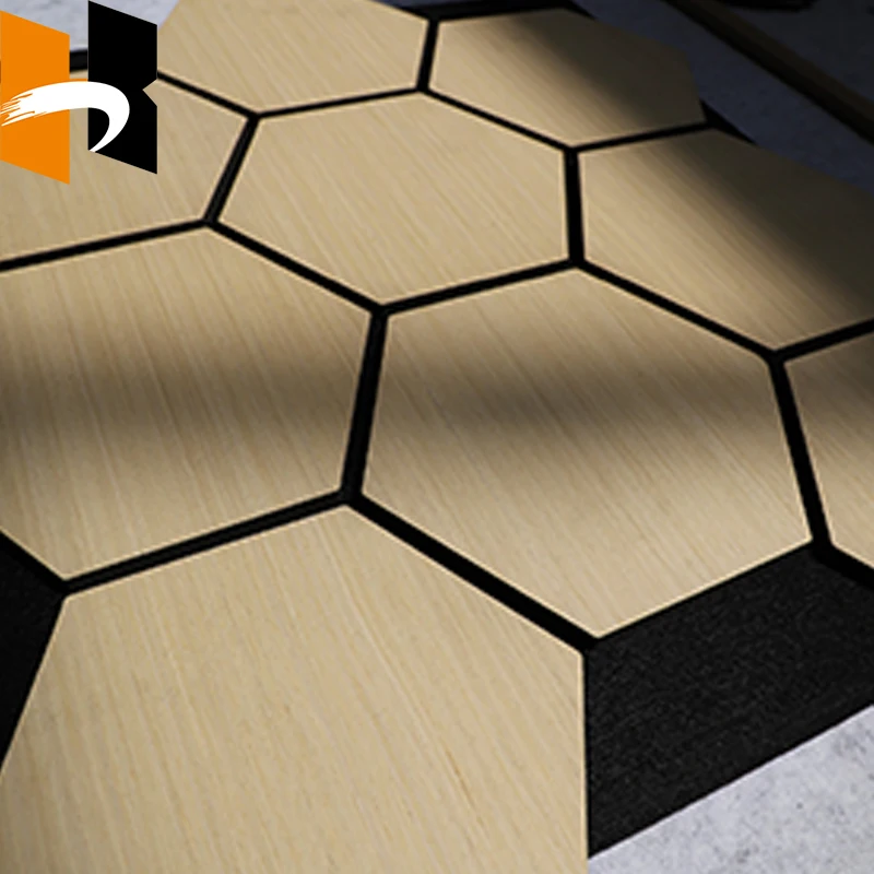 Interior Wall Decoration 3D Design Wood Slat Acoustic Panel Solid Wood