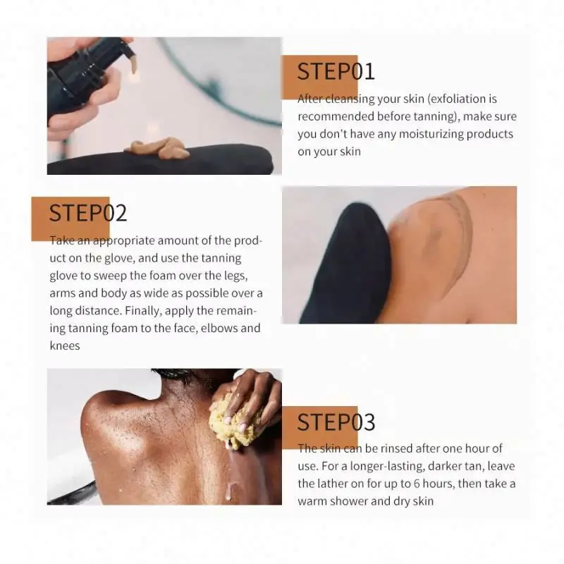 Cheap tanning lotion self tanner sunless tan extender private label mens peptide body sun oil manufacturers safe