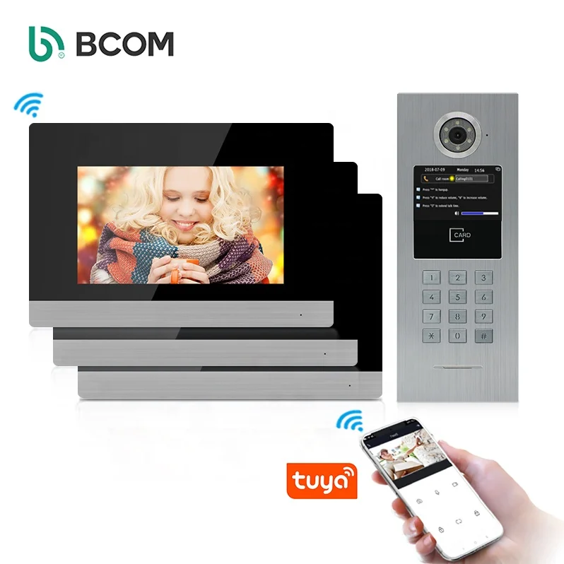 Система видеонаблюдения poe ip intercom, комплект из 3 мониторов для здания, 3 единицы