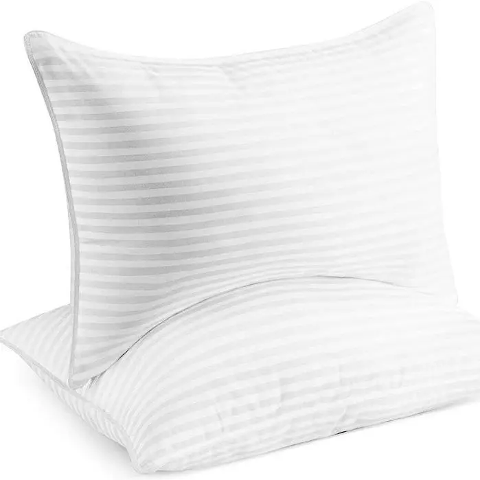 hotel 100% Feather Customized pillows 100% cotton satin white fiber quick rebound pillow compressible bed pillows