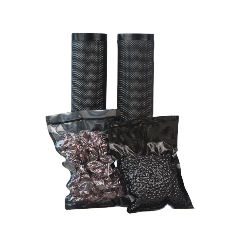 
custom plastic bag grain 5.0 mil embossed food vacuum sealer rolls 