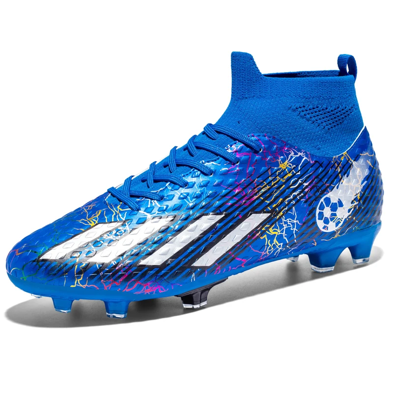 Wholesale Cross-border Trade Explosive Rainbow Assassin 14 High Help Broken Nail Soccer Boots LIght Soccer Cleat Football Shoes