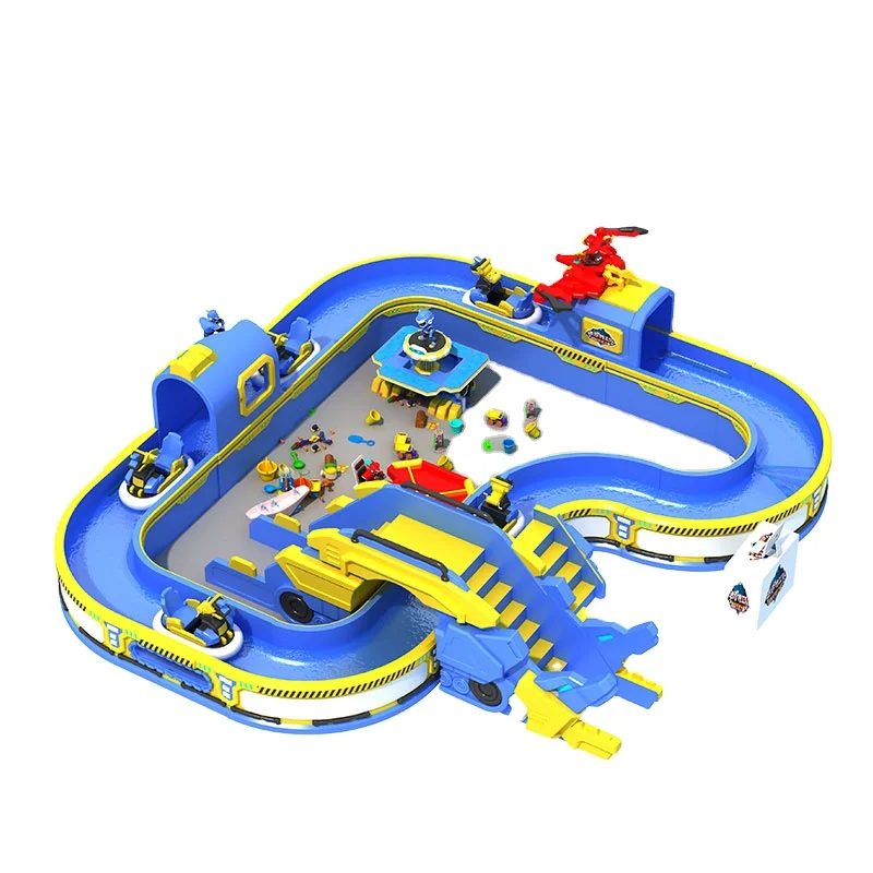 HAOJILE Indoor Water Park Amusement Equipment Kids Drifting Waterway Play Machine Slide Outdoor Water Park Project