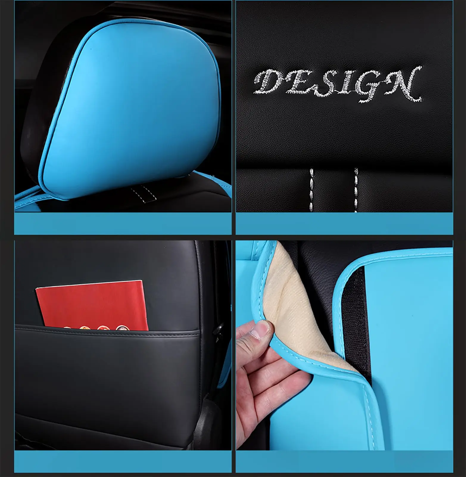 Sports Style  PU Leather Car Seat Covers Full Set Protector for Chevy Colorado 2015-2024 Crew Cab Z71 LT ZR2