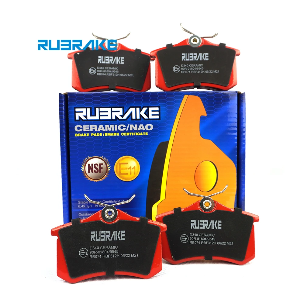 RUBRAKE China factory supply wholesale D340 OEM auto part ceramic brake pads for hyundai