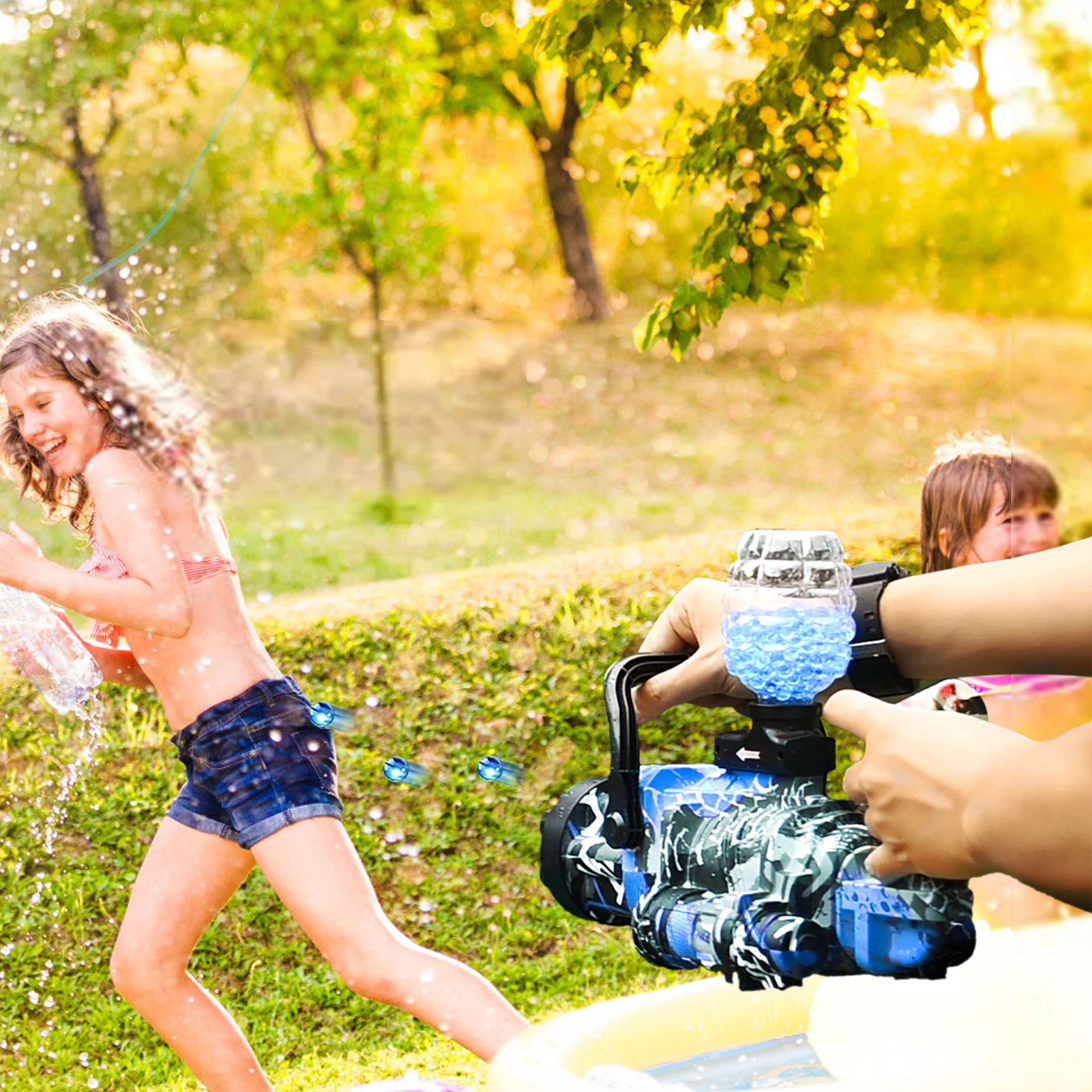 2022 Gatling Water Gel Beads Blaster Toy Guns Outdoor Shooting Games Toy Gel Water Ball Gun Bullet Gel Gun Electric For Fun