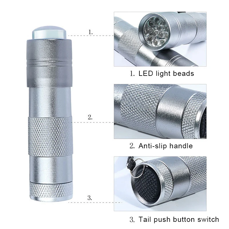 Wholesale flashlight lamp nail polish dryer UV lamp fast drying mini torch light for curing nail gel