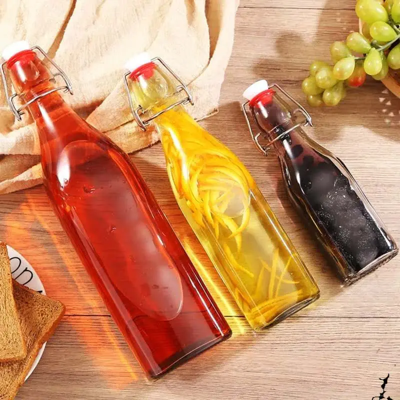 250ml 500ml 750ml 1000ml clear glass swing top bottles Wholesale