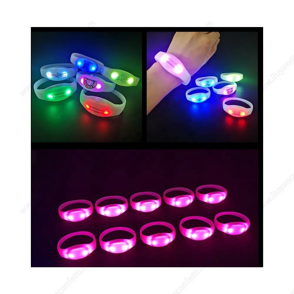 Wholesale Concert Wireless Distance Illuminated Wristband Remote Control Dmx Flash Light Event Party Supplies Sound Activated Le