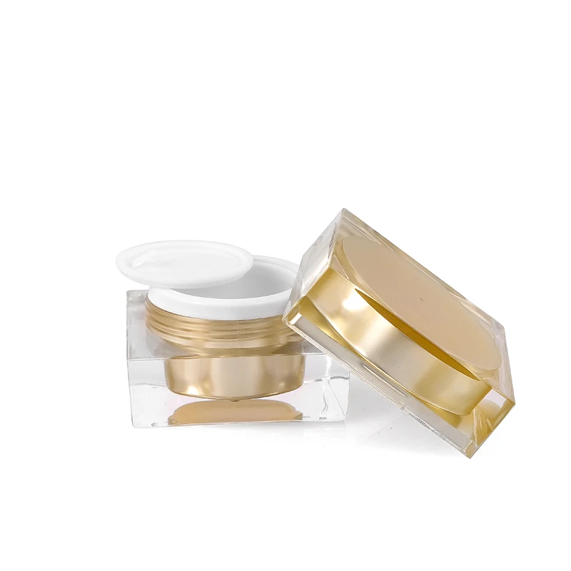5g 10g 15g 30g  Plastic Cap Material and Acrylic Plastic Type square luxury purple color acrylic cream jar
