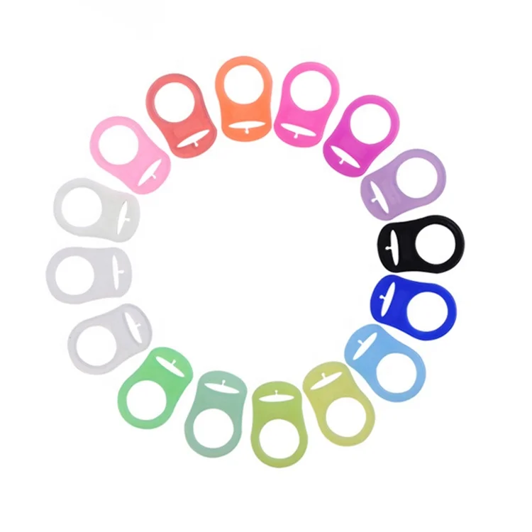 Manufacturer wholesale various color baby pacifier clip adapter accessories  silicone pacifier ring