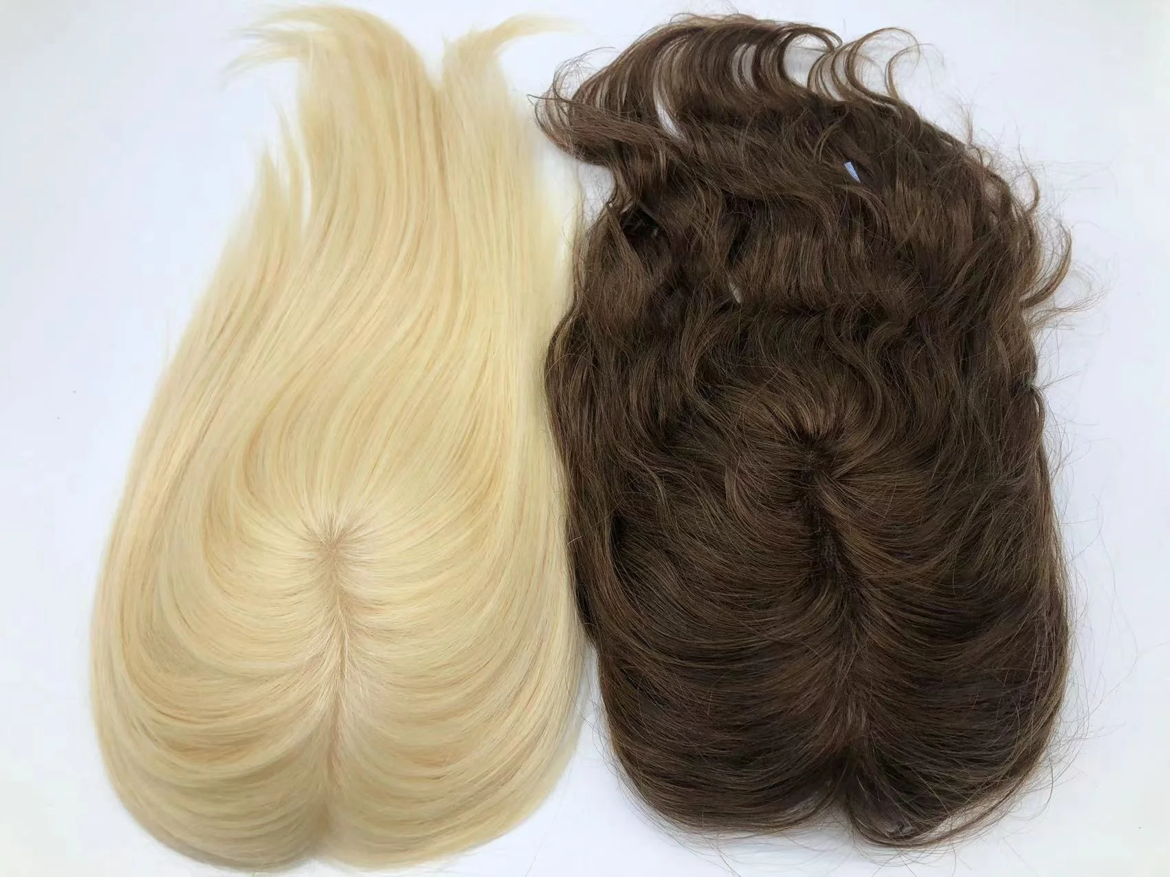 HQ Super invisible Hand Made Women and Man Unit Durable MONO with Double PU Around Blonde Human Hair Customized Toupees