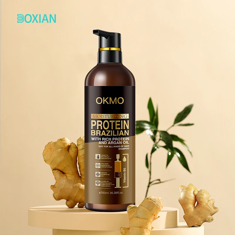 OKMO Best Moisturizing Oil control cleaning hair Smooth hair shampoo soft luster brazilian rich argan oil protein hair shampoo
