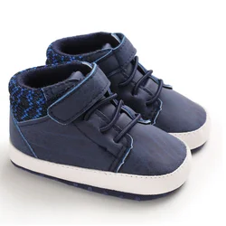 Детские кроссовки Детская спортивная обувь для мальчиков из искусственной кожи искусственная (-ый) с высокими голенищами на открытом воздухе Анти-скольжения на мягкой подошве дышащая удобная обувь для новорожденных детская обувь