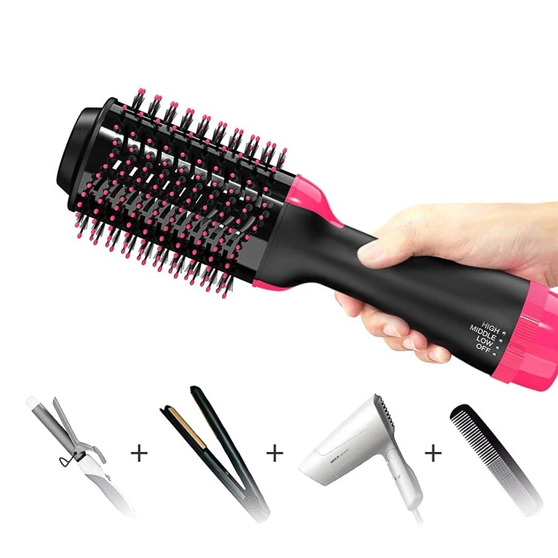 Лидер продаж на amazon, горячая Распродажа, фен для волос и стайлер, одношаговая щетка с горячим воздухом, вращающаяся щетка для волос, стайлер