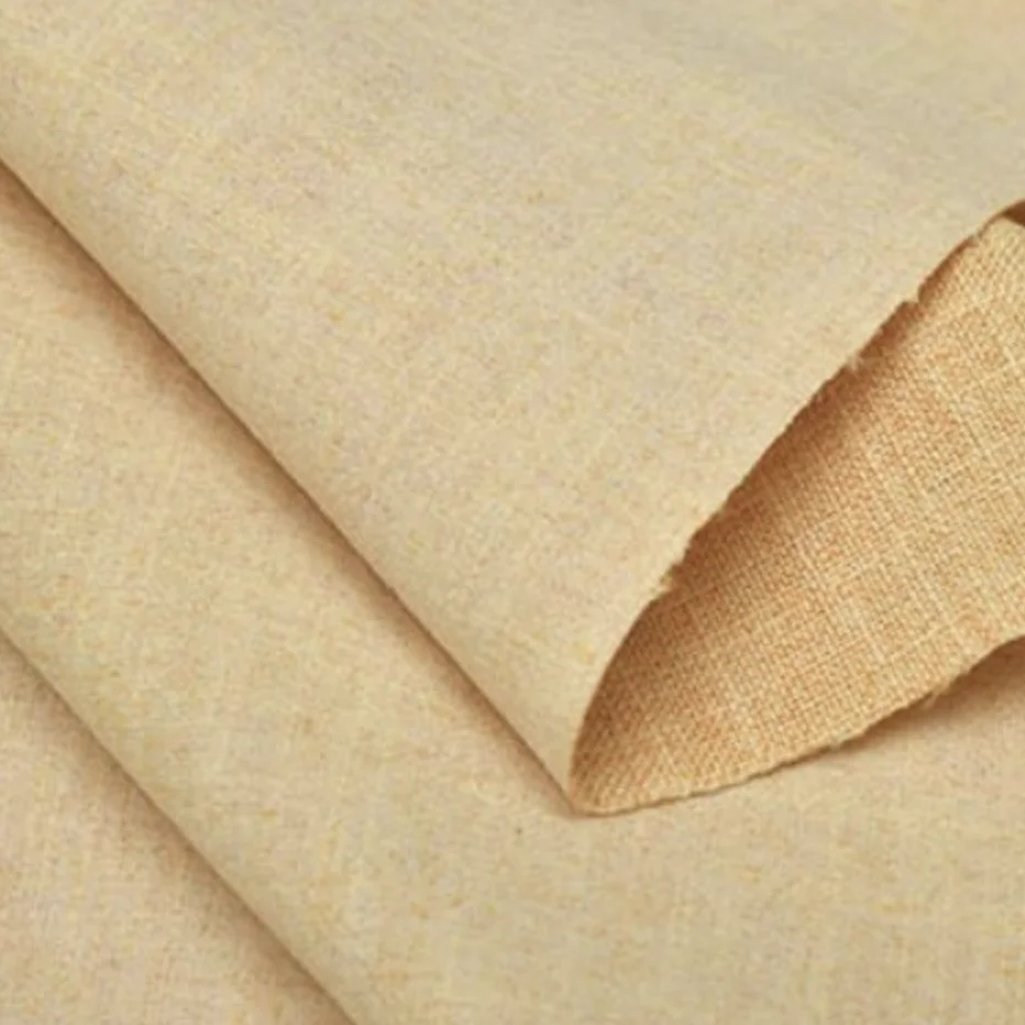 Hot Sale Spring Summer Tablecloth Pillow Polyester Coarse Linen Cloth Sofa Cushion Solid Color Thickened Canvas Linen