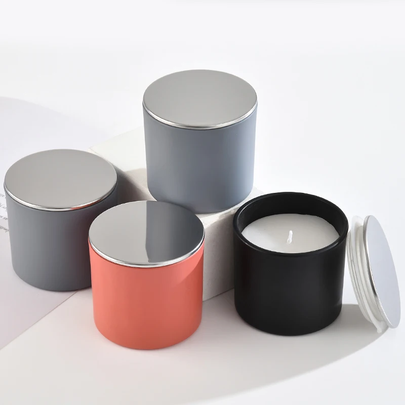 Table Centerpieces and Wedding Decor high borosilicate glass candle jars multi-sizes with metal lid and customized logo