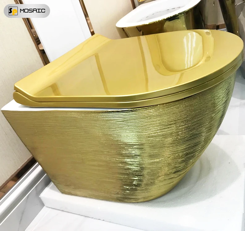 3D настенная сантехника с золотистой матовой текстурой Китай роскошный Туалет для ванной комнаты отеля