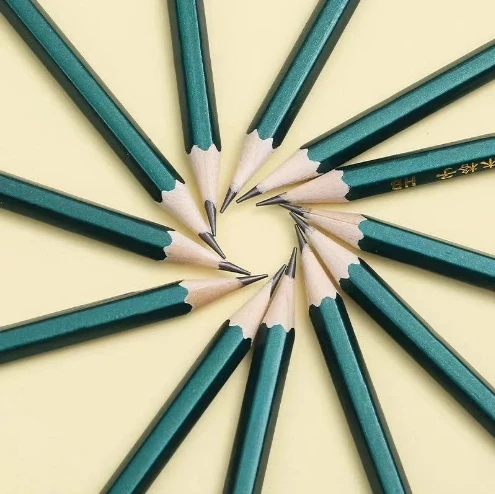 High Quality Stationery Standard Pencil High Quantity Pencil HB 2B Multiple Specifications Logo Wooden Eraser Pencil