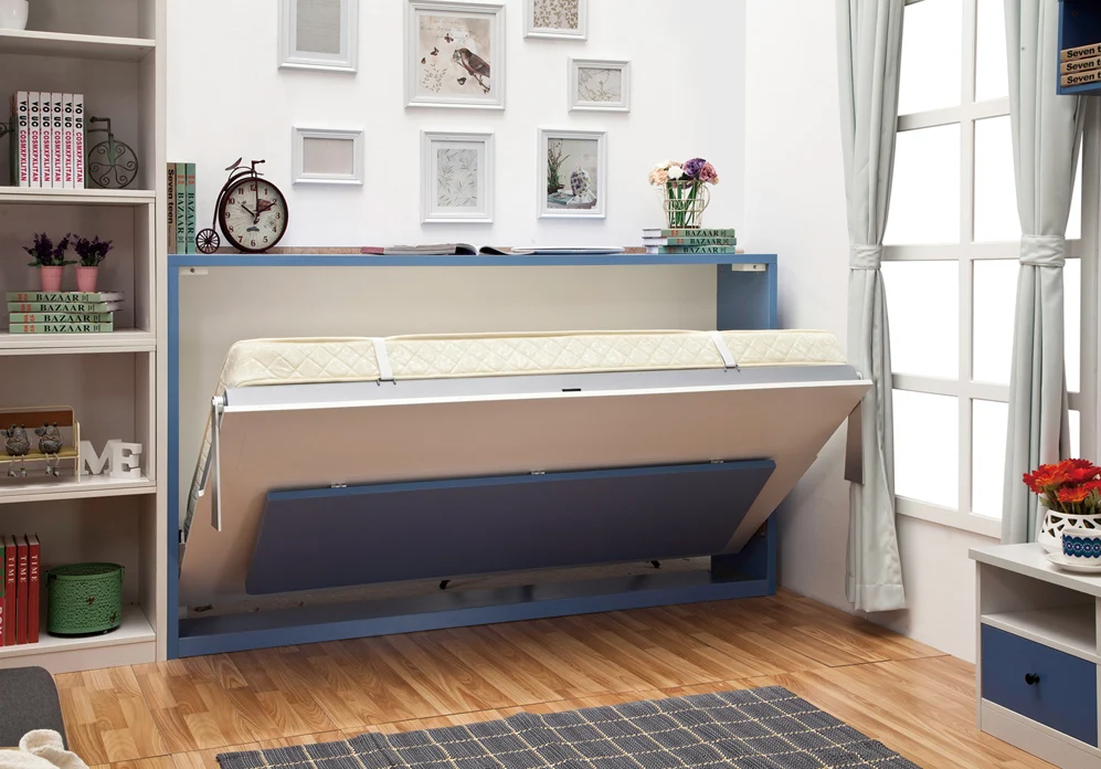 Cheap Price Horizontal Wall Bed White Single modern Murphy Bed With Folding Desk