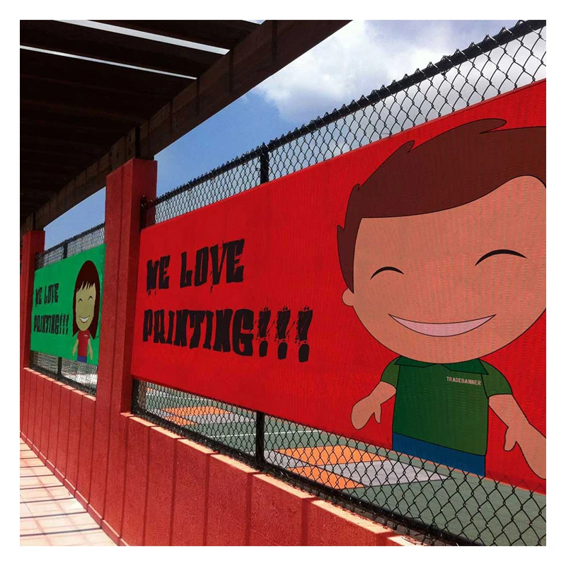 Netted Fabric Banner Barrier Wrap Fence Cover Mesh Banner for Promotional Signage with Custom Logo