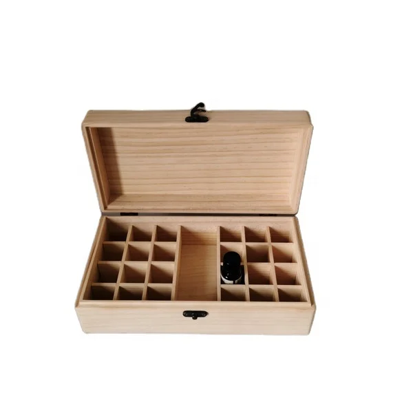 Portable 25 Slots Wooden doterra Essential Oil Box Solid Wood Case Holder Aromatherapy Bottles Storage Organizer