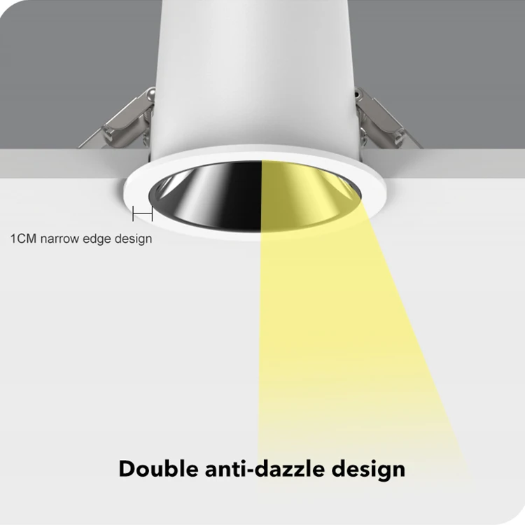 Anti Glare Three Heads Hotel Home White Square Frame 8w 10w Recessed Aluminum Modern Style Cob Led Recessed Down Light