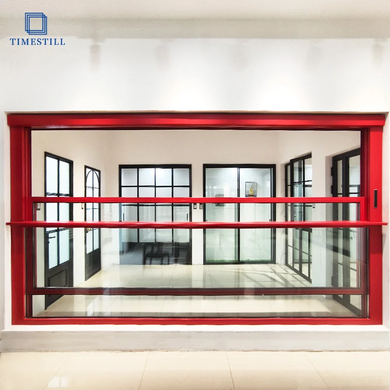 Modern Minimalism Automatic Aluminum Frame Motorized Upward Vertical Sliding Window For villas