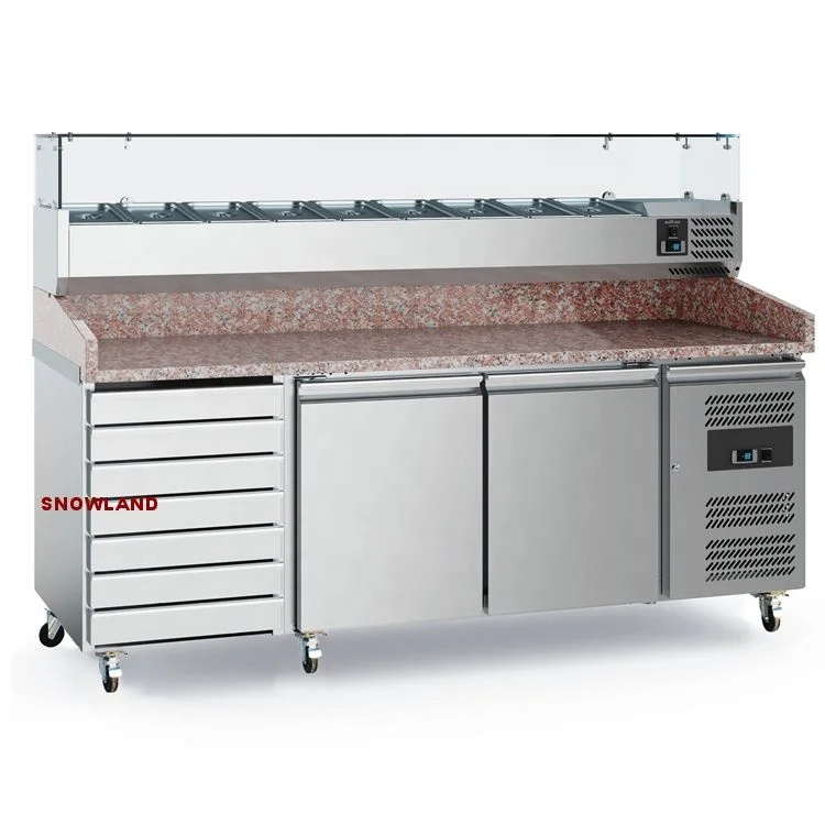 New Granite Table Commercial Restaurant Under Counter Refrigerator For Preparing Pizza
