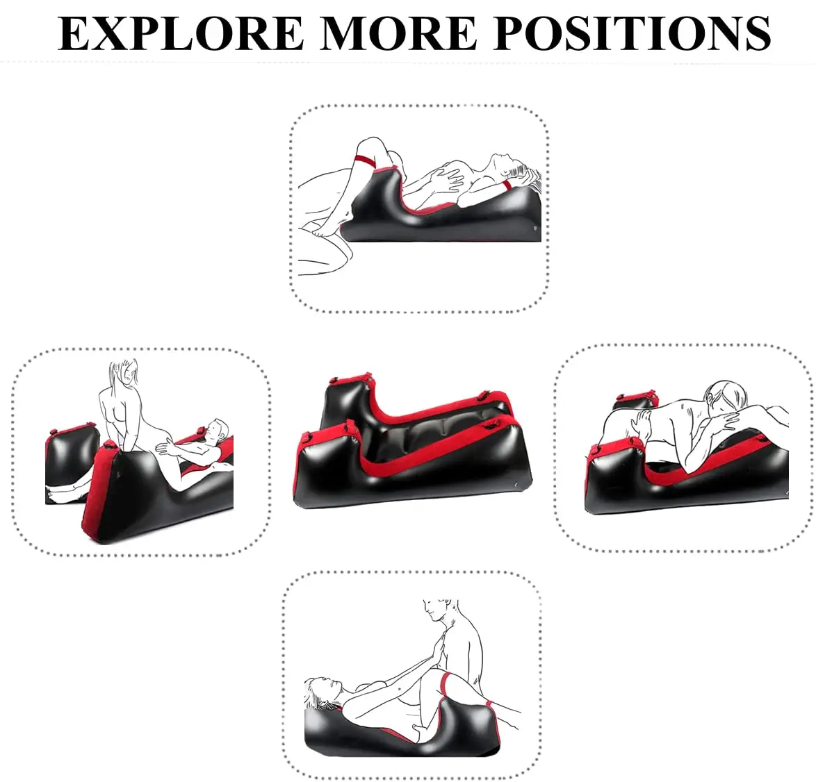 PVC Flocked Sex Chair Ramp Furniture Pillow DBSM Bondage Couple Sex Toy Inflatable Sex Sofa Cushion with Electric Pump Inflator