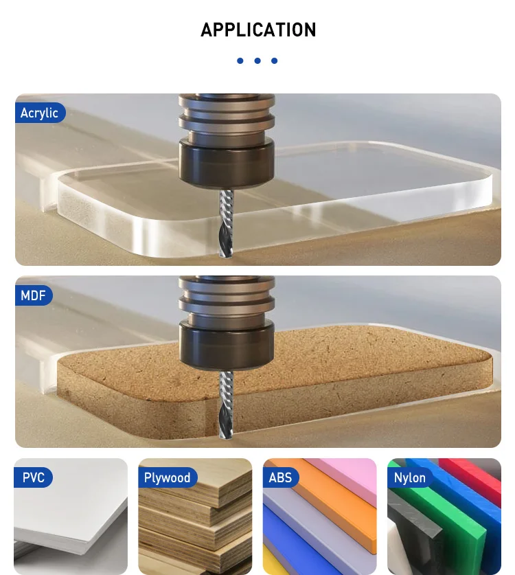 8mm Upcut Spiral Bit CNC Router Bits Supplier Spiral Carbide Milling Cutter For Acrylic End Mill