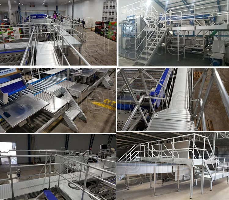 Adjustable Aluminum Trolley Step Ladder stair work platform for warehouse