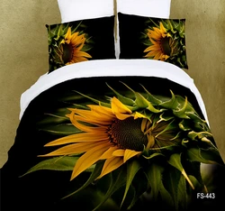 Hot flowers and plants style soft bedding set 3d digital flowers printing washed egyptian cotton duvet cover set