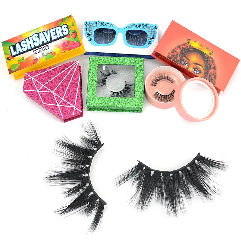 
Wholesale Customized 25mm Lash Box Empty Eyelash Packaging 3d Mink Hand Made Custom Silk False Eyelashes Private Label Strip Las 