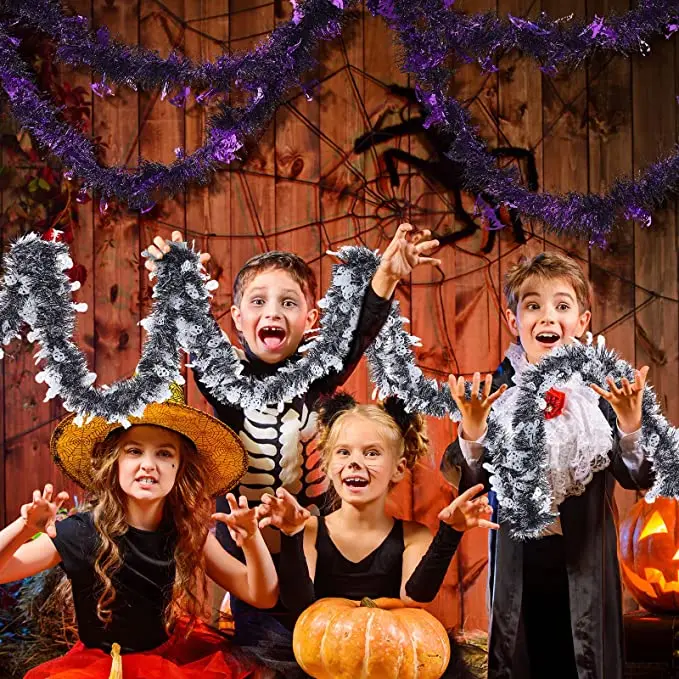 Outdoor party decoration column bat tinsel garland halloween stair handrail decoration garland