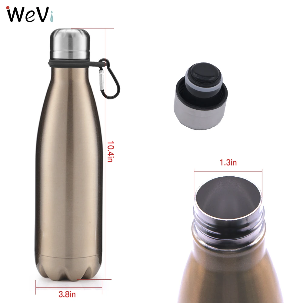 
Wevi Wholesale 350ml 500ml 750ml Double Wall Insulated Stainless Steel Thermos Cola Shaped Sport Water Bottle 